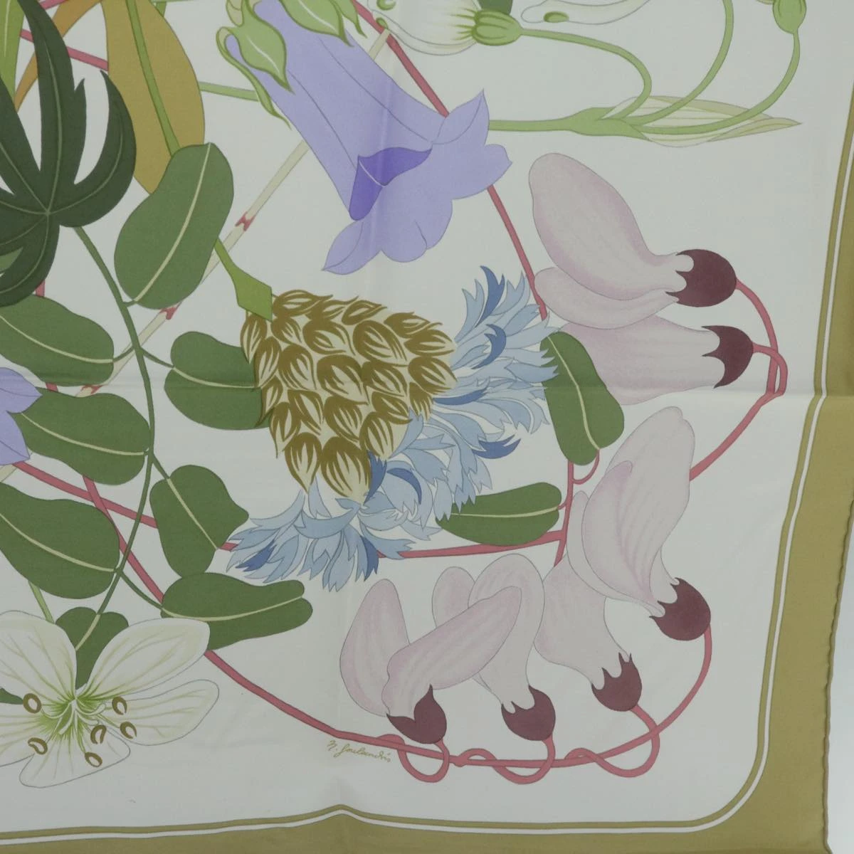 Brand Street HERMES Carre 90 Flora Graeca Scarf Silk Beige Multicolor Auth Am5676 12 Brand Street HERMES Carre 90 Flora Graeca Scarf Silk Beige Multicolor Auth Am5676 - Image 10