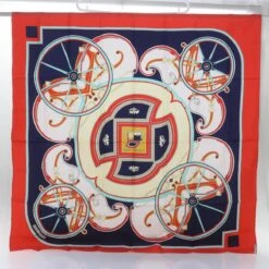 Brand Street HERMES Carre 90 WASHINGTON�fS CARRIAGE Scarf Silk Red Auth Am5911 -Best Jewelry Store am5911 16