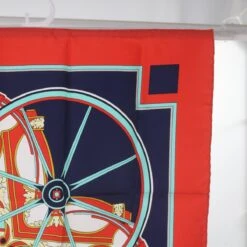 Brand Street HERMES Carre 90 WASHINGTON�fS CARRIAGE Scarf Silk Red Auth Am5911 -Best Jewelry Store am5911 4