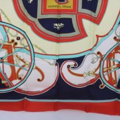 Brand Street HERMES Carre 90 WASHINGTON�fS CARRIAGE Scarf Silk Red Auth Am5911 -Best Jewelry Store am5911 9