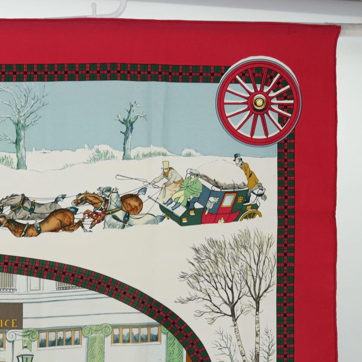 Brand Street HERMES Carre 90 BULL�•MOUTH WESTERN COACH OFFICE Scarf Silk Red Auth Am5972 6 Brand Street HERMES Carre 90 BULL�•MOUTH WESTERN COACH OFFICE Scarf Silk Red Auth Am5972 - Image 4