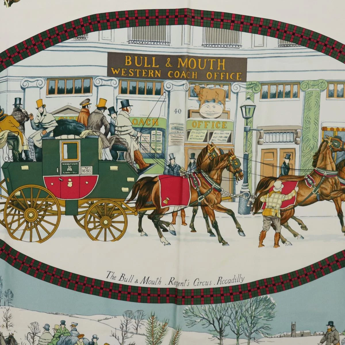 Brand Street HERMES Carre 90 BULL�•MOUTH WESTERN COACH OFFICE Scarf Silk Red Auth Am5972 8 Brand Street HERMES Carre 90 BULL�•MOUTH WESTERN COACH OFFICE Scarf Silk Red Auth Am5972 - Image 6