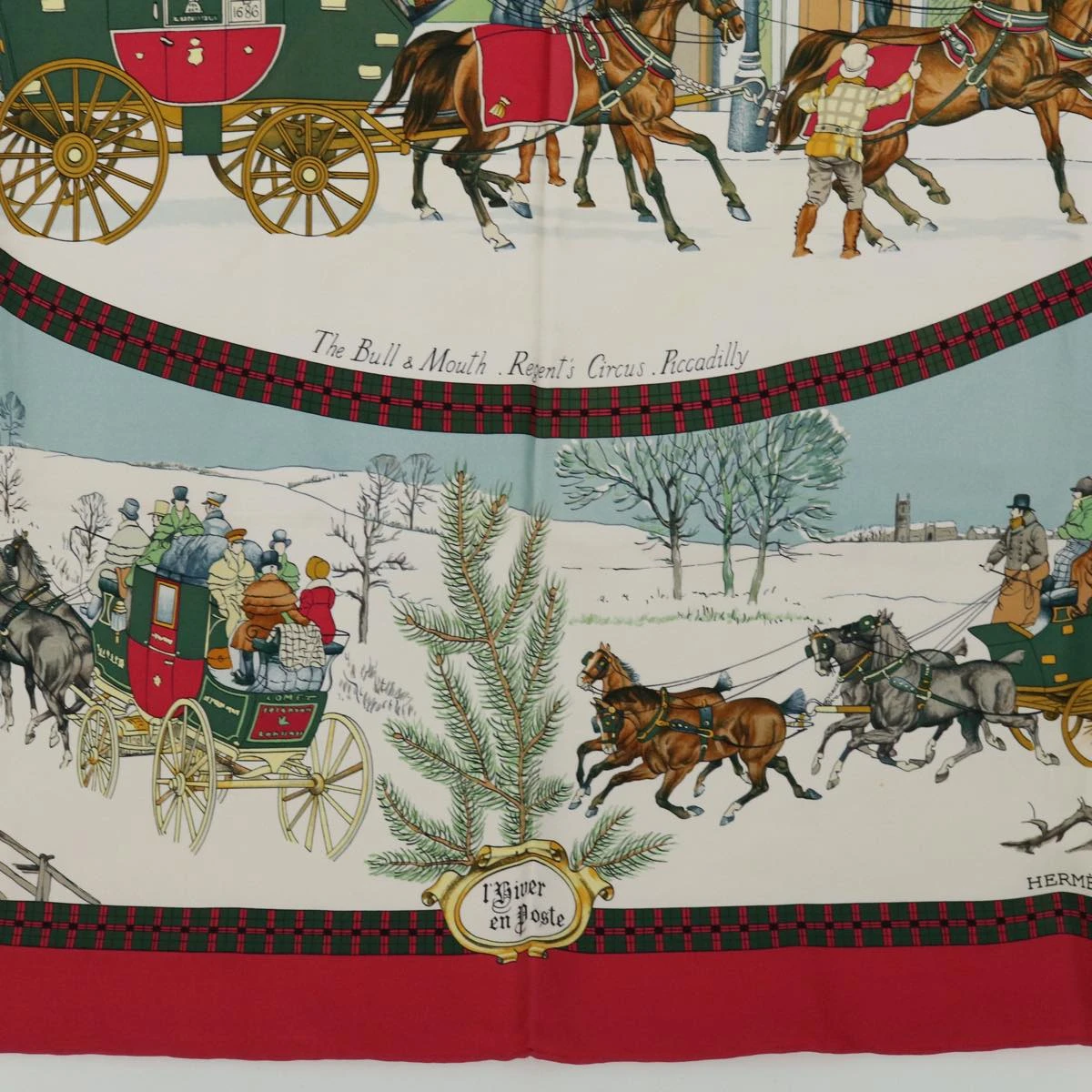Brand Street HERMES Carre 90 BULL�•MOUTH WESTERN COACH OFFICE Scarf Silk Red Auth Am5972 11 Brand Street HERMES Carre 90 BULL�•MOUTH WESTERN COACH OFFICE Scarf Silk Red Auth Am5972 - Image 9