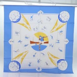 Brand Street HERMES Carre 90 Vive Les Champions Scarf Silk Blue White Auth Am6019 -Best Jewelry Store am6019 17