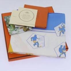 Brand Street HERMES Carre 90 Vive Les Champions Scarf Silk Blue White Auth Am6019 -Best Jewelry Store am6019 18