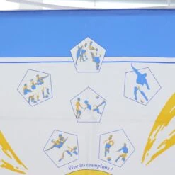 Brand Street HERMES Carre 90 Vive Les Champions Scarf Silk Blue White Auth Am6019 -Best Jewelry Store am6019 3