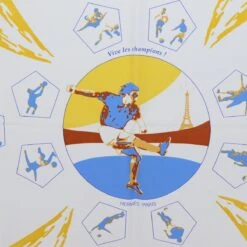 Brand Street HERMES Carre 90 Vive Les Champions Scarf Silk Blue White Auth Am6019 -Best Jewelry Store am6019 6