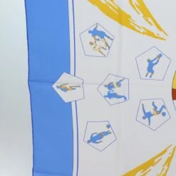 Brand Street HERMES Carre 90 Vive Les Champions Scarf Silk Blue White Auth Am6019 -Best Jewelry Store am6019 7