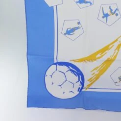 Brand Street HERMES Carre 90 Vive Les Champions Scarf Silk Blue White Auth Am6019 -Best Jewelry Store am6019 8