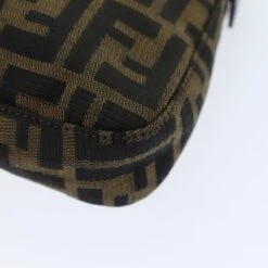 Brand Street FENDI Zucchino Canvas Mamma Baguette Shoulder Bag Black Brown Auth Am6286A -Best Jewelry Store am6286A 12