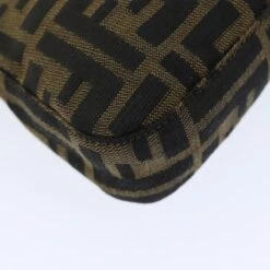 Brand Street FENDI Zucchino Canvas Mamma Baguette Shoulder Bag Black Brown Auth Am6286A -Best Jewelry Store am6286A 13