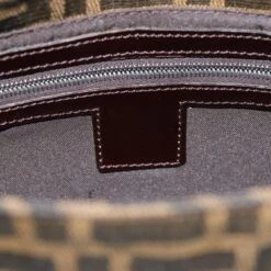 Brand Street FENDI Zucchino Canvas Mamma Baguette Shoulder Bag Black Brown Auth Am6286A -Best Jewelry Store am6286A 15