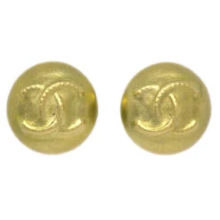 AMORE Vintage CHANEL 1995 Button Earrings Gold Ao28227