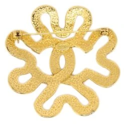 AMORE Vintage CHANEL 1995 Squiggle Border Brooch Gold Ao32439 -Best Jewelry Store ao32439 02 eeccdb80 6fae 481c b550 e161bd0c40b8
