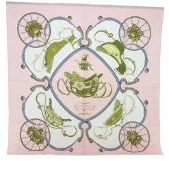 Brand Street HERMES Carre 90 SPRINGS Scarf Silk Pink Auth Ar11545