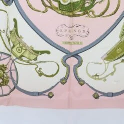 Brand Street HERMES Carre 90 SPRINGS Scarf Silk Pink Auth Ar11545 -Best Jewelry Store ar11545 11