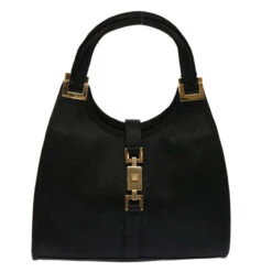 Brand Street GUCCI Jackie Hand Bag Satin Black 005 0788 00926 Auth Ar11686 -Best Jewelry Store ar11686 2