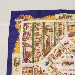 Brand Street HERMES Carre 90 Scarf "A LA GLOIRE DE GVILLAVME" Silk Blue Auth Ar9762 -Best Jewelry Store ar9762 2
