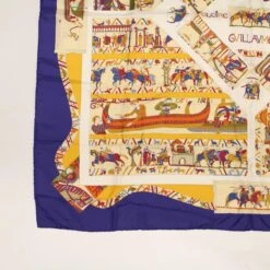 Brand Street HERMES Carre 90 Scarf "A LA GLOIRE DE GVILLAVME" Silk Blue Auth Ar9762 -Best Jewelry Store ar9762 5