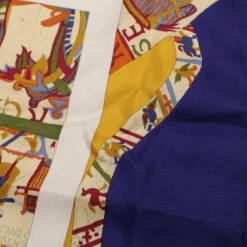 Brand Street HERMES Carre 90 Scarf "A LA GLOIRE DE GVILLAVME" Silk Blue Auth Ar9762 -Best Jewelry Store ar9762 6