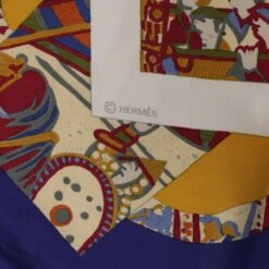 Brand Street HERMES Carre 90 Scarf "A LA GLOIRE DE GVILLAVME" Silk Blue Auth Ar9762 -Best Jewelry Store ar9762 8