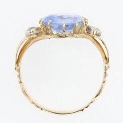 Sarl Baume 19th Century Natural Sapphire Diamonds 18 Karat Yellow Gold Ring -Best Jewelry Store atrier 05 master