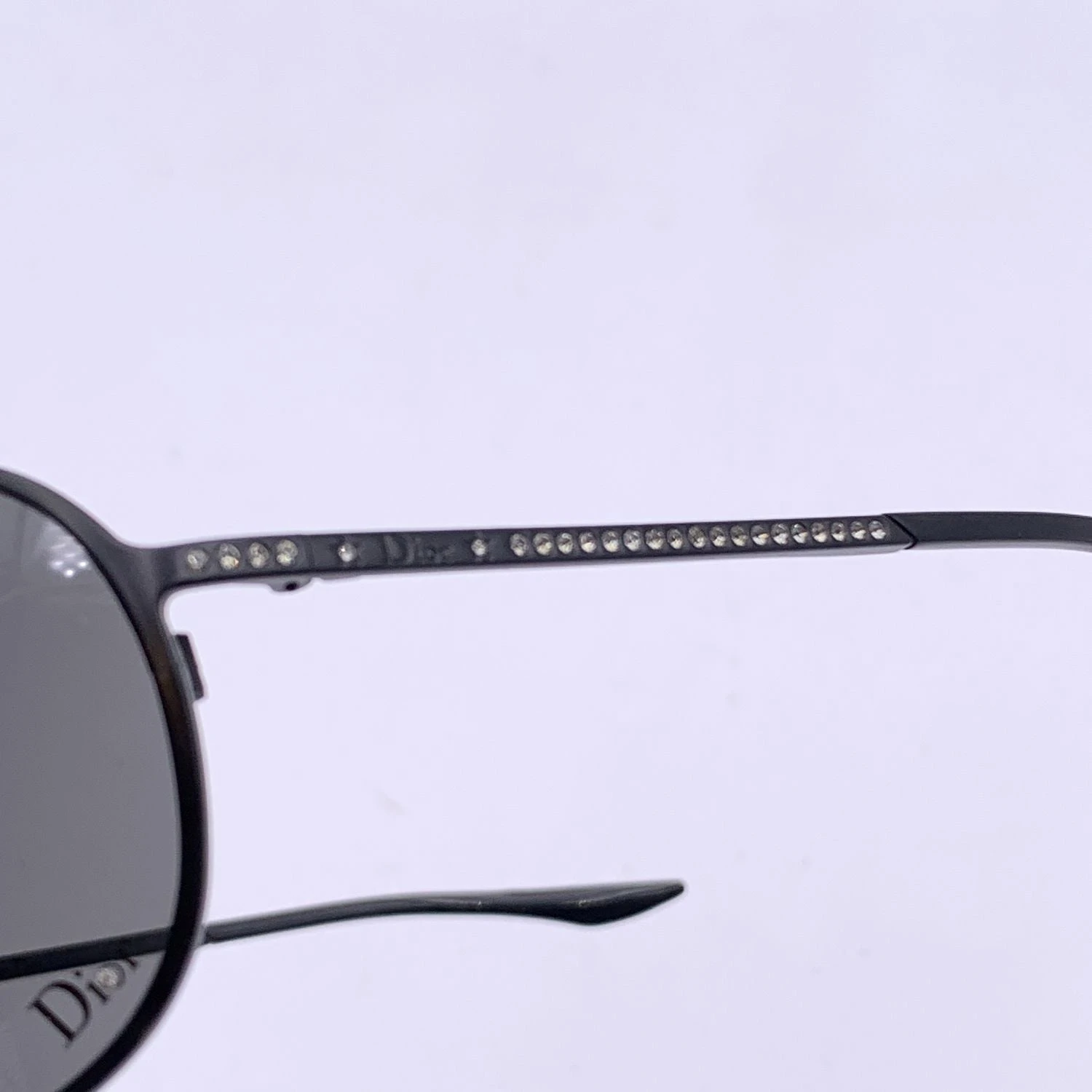 Opherty Ciocci CHRISTIAN DIOR Black Aviator Hard Dior1 Sunglasses With Crystals 8 Opherty Ciocci CHRISTIAN DIOR Black Aviator Hard Dior1 Sunglasses With Crystals - Image 6