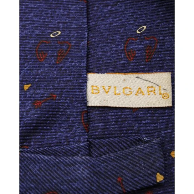 Style Tribute BVLGARI X Davide Pizzigoni Dark Blue Print Silk Tie 5 Style Tribute BVLGARI X Davide Pizzigoni Dark Blue Print Silk Tie - Image 3