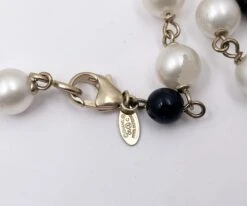 Lar Vintage CHANEL Black Enamel CC Black Bead Pearl Necklace -Best Jewelry Store blk enamel cc blk bead pearl nk 4
