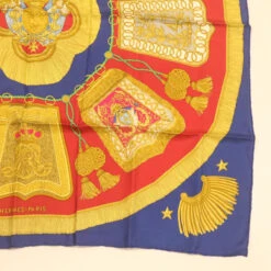 Brand Street HERMES Carre90 Scarf "Porte Et Cavalerie" Silk Blue Auth Am374b -Best Jewelry Store br374 4