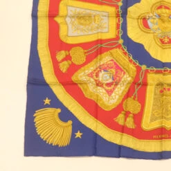 Brand Street HERMES Carre90 Scarf "Porte Et Cavalerie" Silk Blue Auth Am374b -Best Jewelry Store br374 5