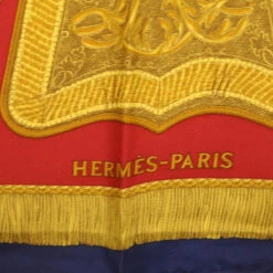 Brand Street HERMES Carre90 Scarf "Porte Et Cavalerie" Silk Blue Auth Am374b -Best Jewelry Store br374 7