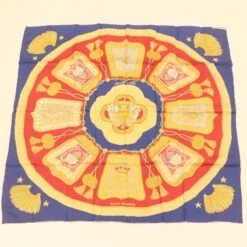 Brand Street HERMES Carre90 Scarf "Porte Et Cavalerie" Silk Blue Auth Am374b -Best Jewelry Store br374 9