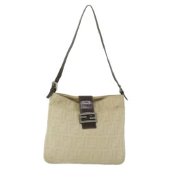 Brand Street FENDI Zucca Canvas Mamma Baguette Shoulder Bag Beige 2348 26727 008 Auth Bs10534 -Best Jewelry Store bs10534 2