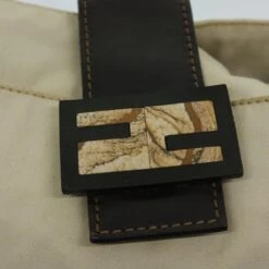 Brand Street FENDI Mamma Baguette Shoulder Bag Canvas Beige Auth Bs12544 -Best Jewelry Store bs12544 14