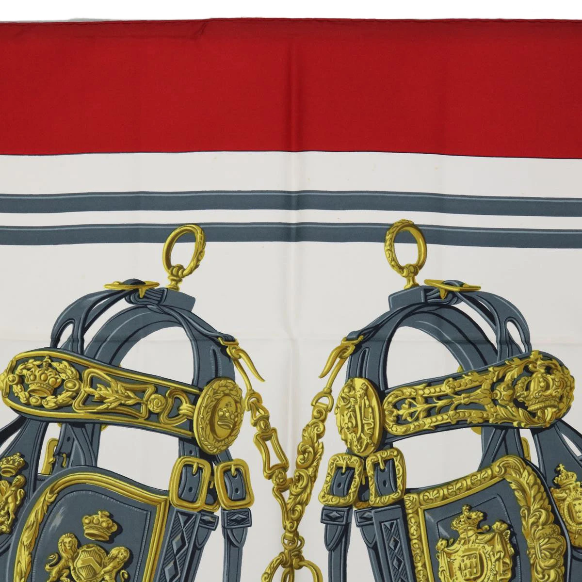 Brand Street HERMES Carre 90 BRIDES De GALA Scarf Silk Red Auth Bs13337 5 Brand Street HERMES Carre 90 BRIDES De GALA Scarf Silk Red Auth Bs13337 - Image 3