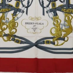 Brand Street HERMES Carre 90 BRIDES De GALA Scarf Silk Red Auth Bs13337 24 Brand Street HERMES Carre 90 BRIDES De GALA Scarf Silk Red Auth Bs13337 -Best Jewelry Store bs13337 9