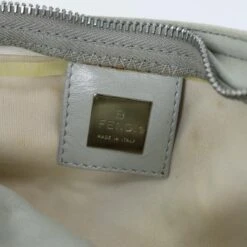Brand Street FENDI Mamma Baguette Shoulder Bag Cotton Gray Auth Bs14545 -Best Jewelry Store bs14545 15