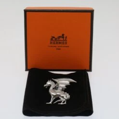 Brand Street HERMES Dragon Brooch Metal Silver Auth Bs7410 -Best Jewelry Store bs7410 8