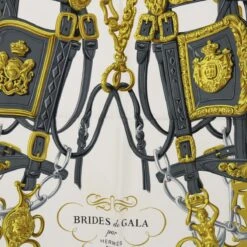 Brand Street HERMES Carre 90 BRIDES DE GALA Scarf Silk Pink White Auth Bs7742 -Best Jewelry Store bs7742 6