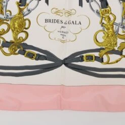 Brand Street HERMES Carre 90 BRIDES DE GALA Scarf Silk Pink White Auth Bs7742 -Best Jewelry Store bs7742 9