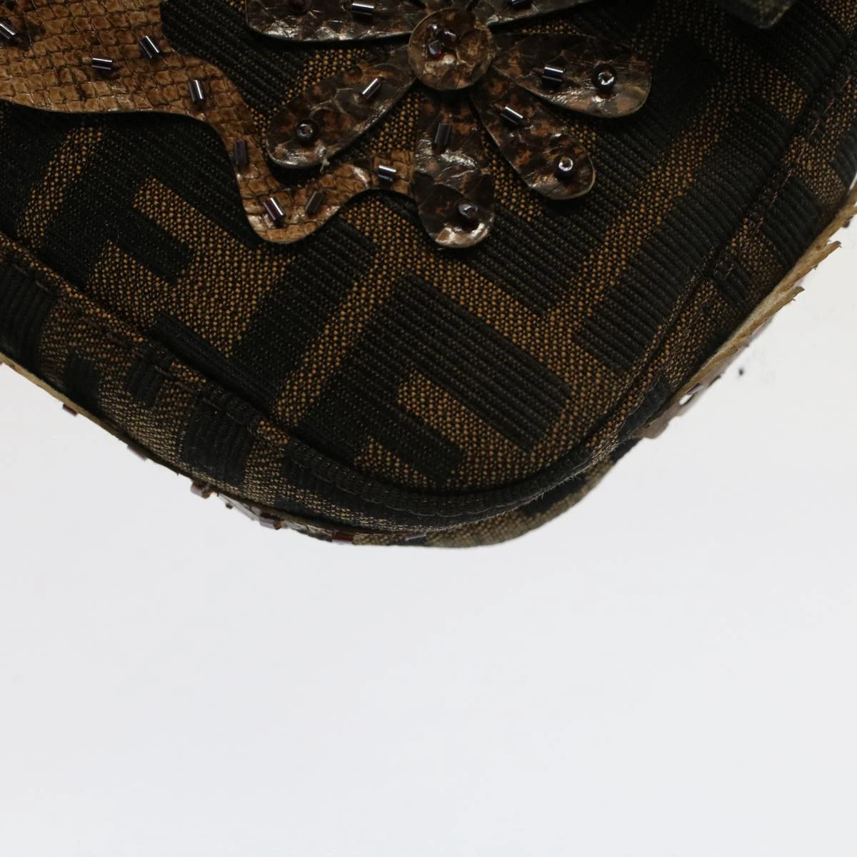 Brand Street FENDI Zucca Canvas Mamma Baguette Shoulder Bag Black Brown Auth Bs7953A 16 Brand Street FENDI Zucca Canvas Mamma Baguette Shoulder Bag Black Brown Auth Bs7953A - Image 14