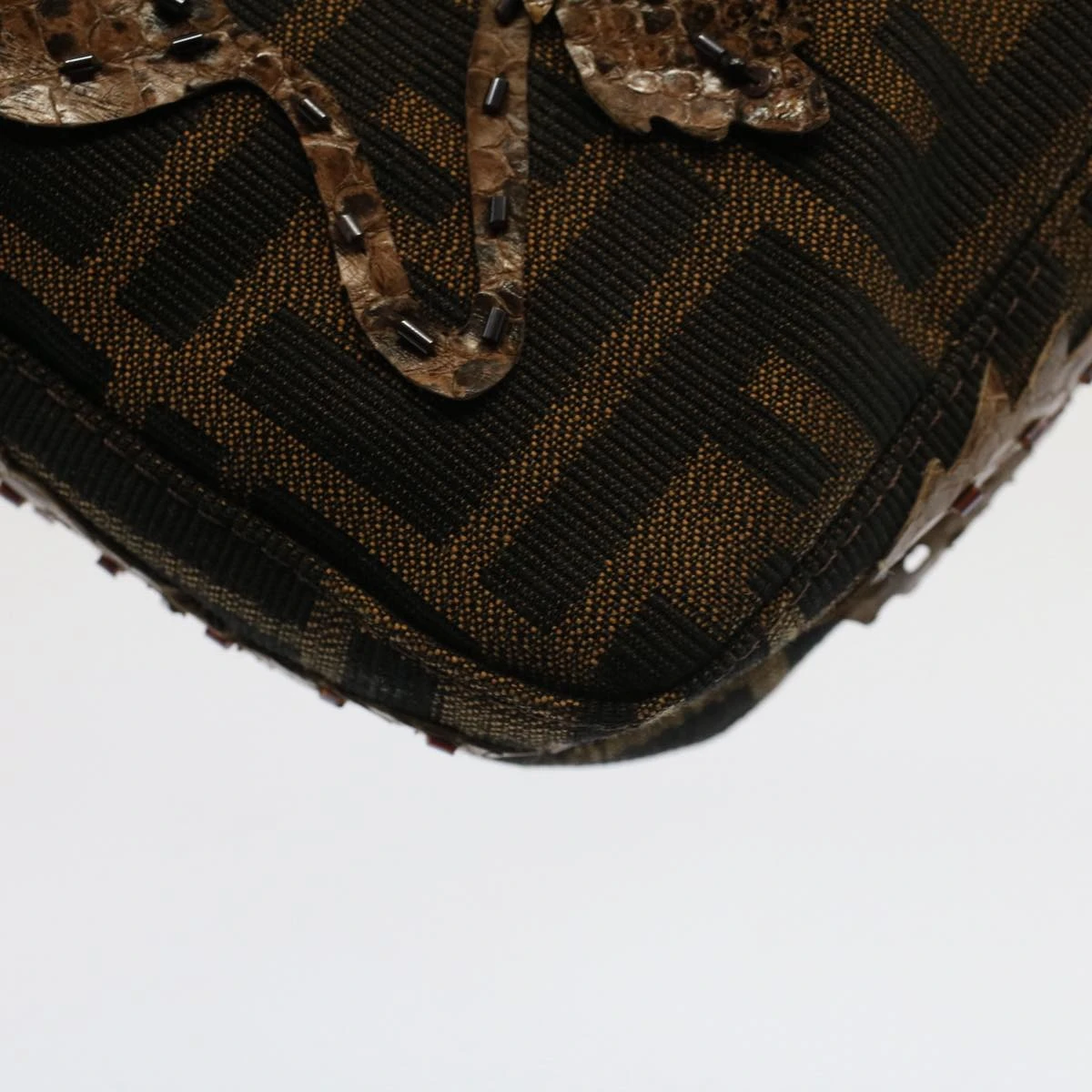 Brand Street FENDI Zucca Canvas Mamma Baguette Shoulder Bag Black Brown Auth Bs7953A 18 Brand Street FENDI Zucca Canvas Mamma Baguette Shoulder Bag Black Brown Auth Bs7953A - Image 16