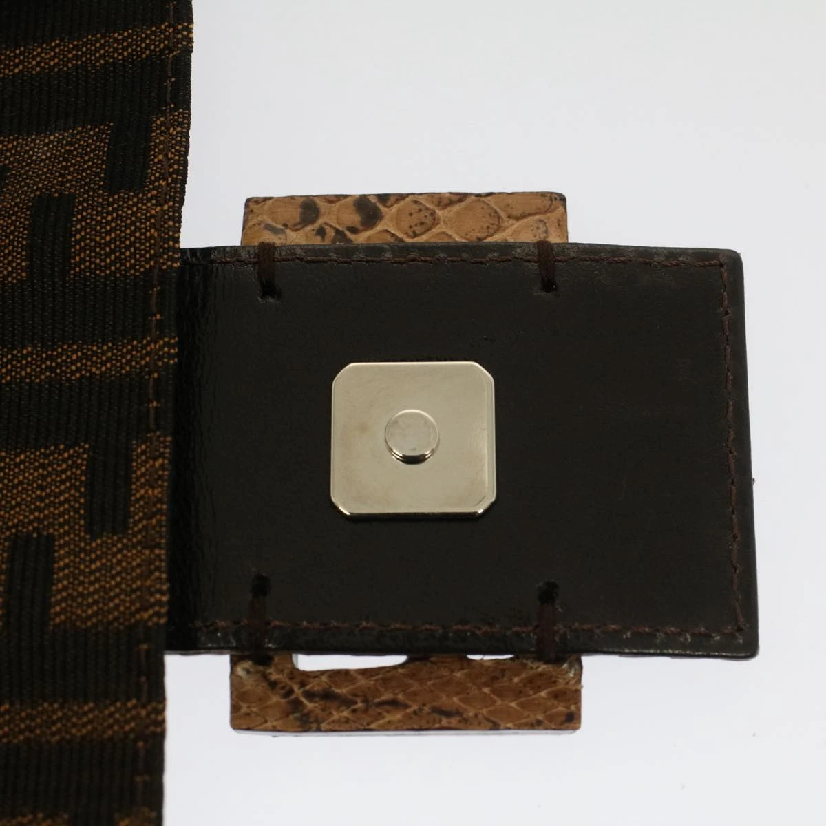 Brand Street FENDI Zucca Canvas Mamma Baguette Shoulder Bag Black Brown Auth Bs7953A 12 Brand Street FENDI Zucca Canvas Mamma Baguette Shoulder Bag Black Brown Auth Bs7953A - Image 10