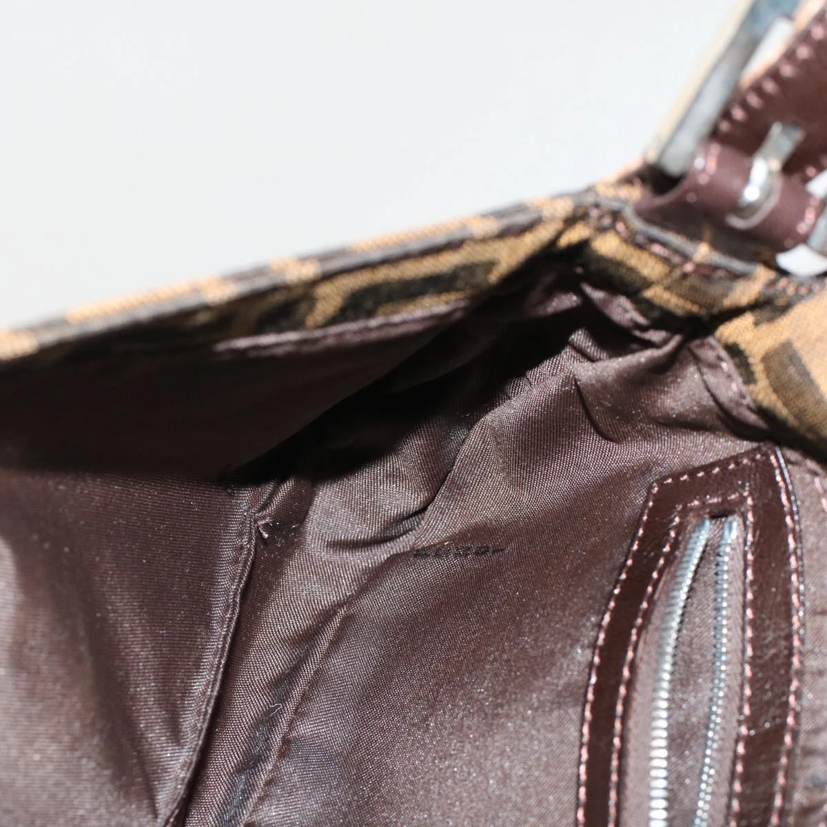 Brand Street FENDI Zucca Canvas Mamma Baguette Shoulder Bag Black Brown Auth Bs7953A 21 Brand Street FENDI Zucca Canvas Mamma Baguette Shoulder Bag Black Brown Auth Bs7953A - Image 19