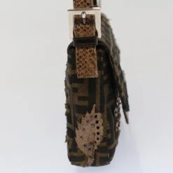 Brand Street FENDI Zucca Canvas Mamma Baguette Shoulder Bag Black Brown Auth Bs7953A 24 Brand Street FENDI Zucca Canvas Mamma Baguette Shoulder Bag Black Brown Auth Bs7953A -Best Jewelry Store bs7953 4