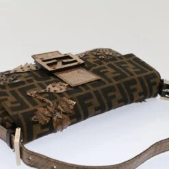 Brand Street FENDI Zucca Canvas Mamma Baguette Shoulder Bag Black Brown Auth Bs7953A 27 Brand Street FENDI Zucca Canvas Mamma Baguette Shoulder Bag Black Brown Auth Bs7953A -Best Jewelry Store bs7953 6