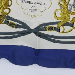 Brand Street HERMES Carre 90 BRIDES De GALA Scarf Silk Blue White Auth Bs8061 -Best Jewelry Store bs8061 12