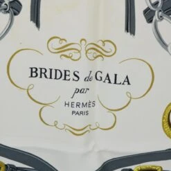 Brand Street HERMES Carre 90 BRIDES De GALA Scarf Silk Blue White Auth Bs8061 -Best Jewelry Store bs8061 14