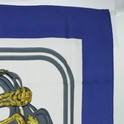 Brand Street HERMES Carre 90 BRIDES De GALA Scarf Silk Blue White Auth Bs8061 -Best Jewelry Store bs8061 4
